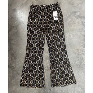 Zara belted flare leg pants